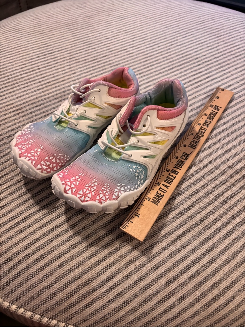 Kids Gradient Pastel Athletic Sneakers - Pink, Blue & White